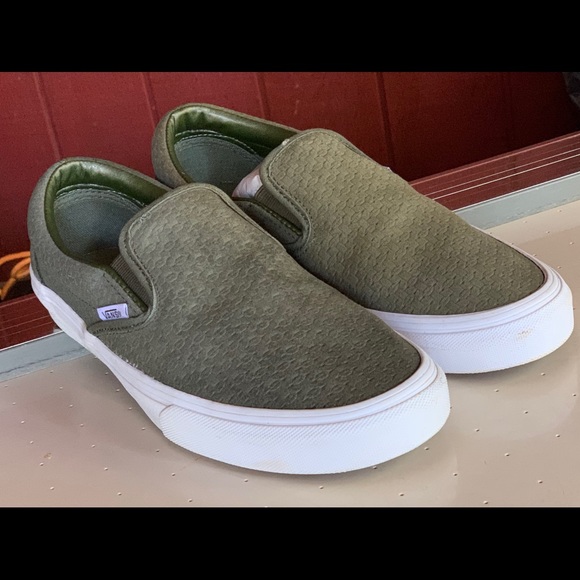 vans slip on sage